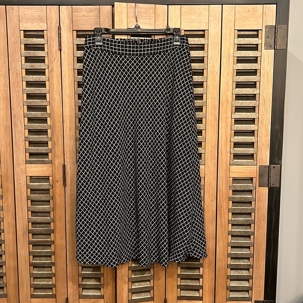 Nordstrom Black and White Diamond Pattern Midi Maxi Skirt size S